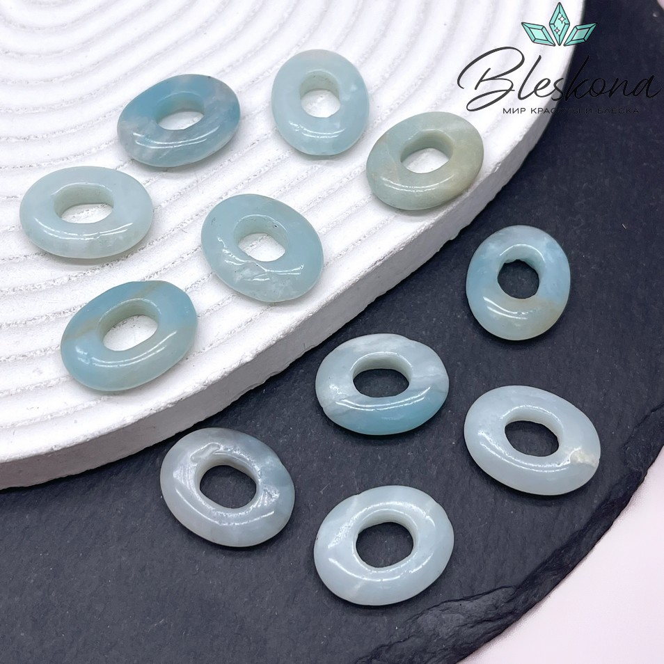 Бублик-овал Амазонит 20*15,5 мм
