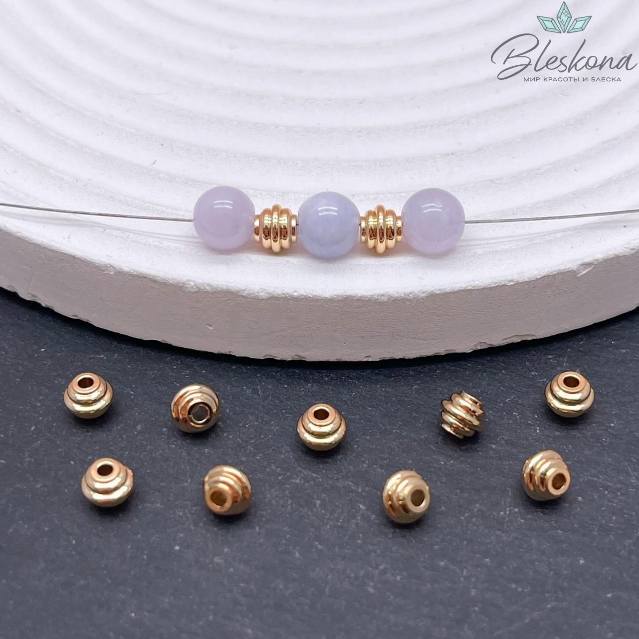 4*5 мм Цвет золото, Бусина-разделитель