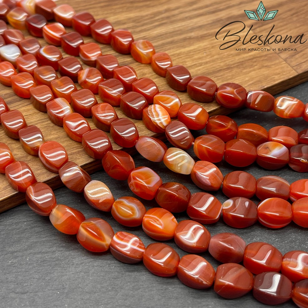 Агат бочонок крученый 12*8 мм