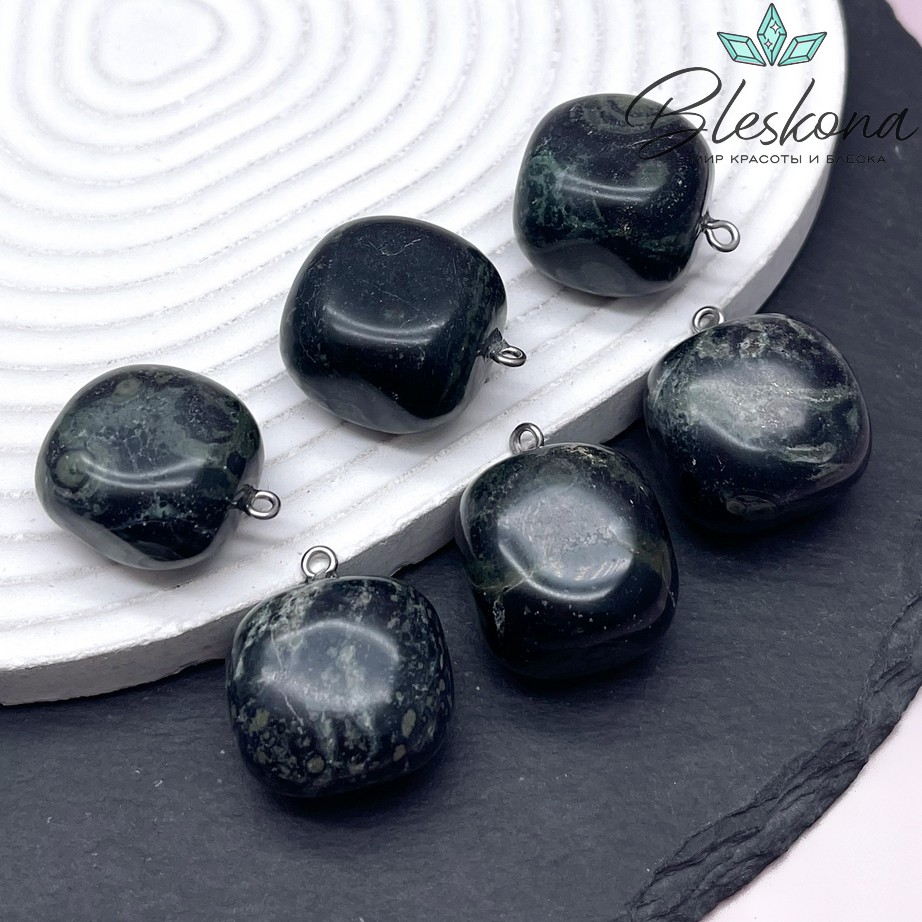 (24-27)*(18-22) мм Цвет серебро, Подвеска фриформ Яшма Камбаба