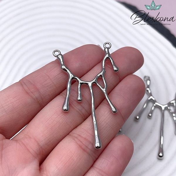 50*29 мм Цвет серебро, Коннектор капли краски