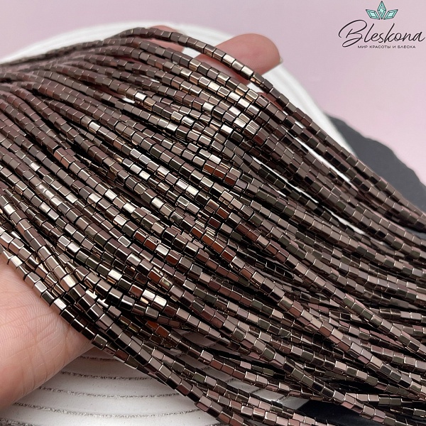 3 мм Гематин имитация, цвет коричневый №1 (шоколадный), цилиндр