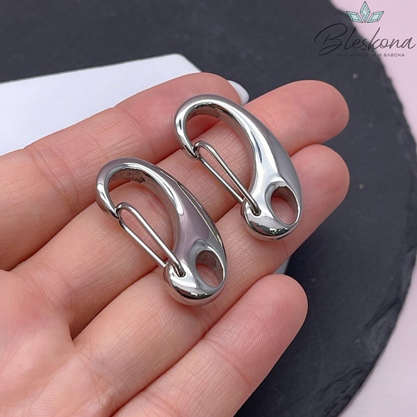 32*16 мм Цвет серебро, Замок карабин 