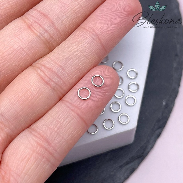 4,5*0,7 мм Цвет серебро, Колечки уп. 1 гр.