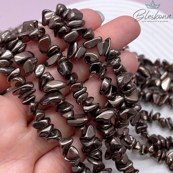 9-12 мм Гематин сколы шлифованные имитация, коричневый  (шоколадный)