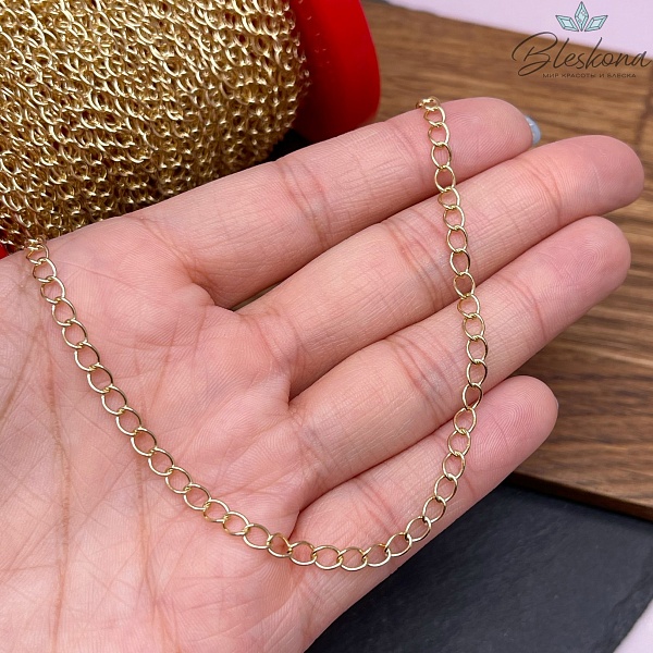 Цепь №6-1 Цвет золото 5*3,5 мм 