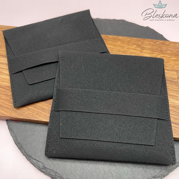 Мешочек- Конверт бархат Черный 10 см 