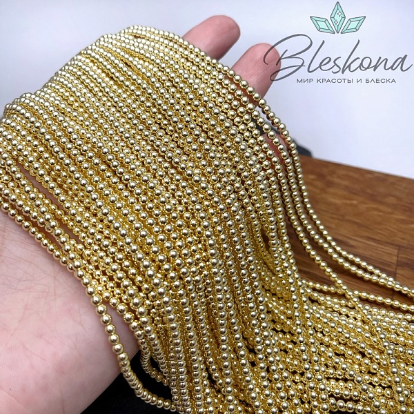 2 мм Гематин имитация, цвет светлое золото