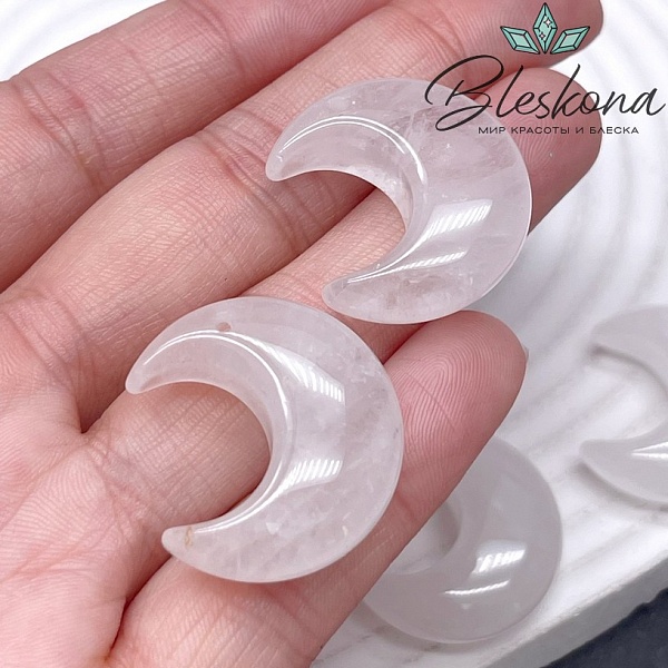 25,5*23 мм Подвеска полумесяц Горный Хрусталь