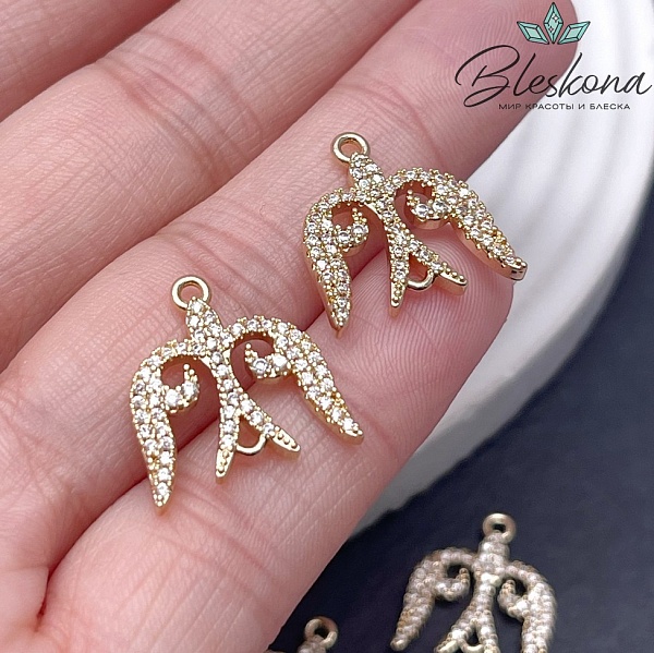 17,5*17 мм Цвет золото, Коннектор Этно №1 с цирконами