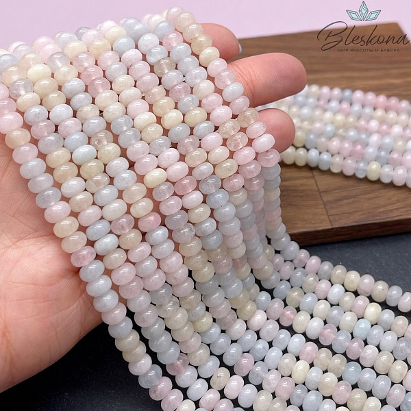 Кварц микс №1 тонированный рондель 4*6 мм