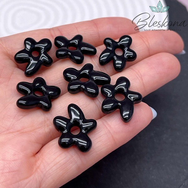 20*16 мм Подвеска цветок черный