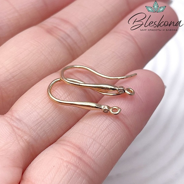18*2 мм Цвет золото, Швензы крючок с цирконом