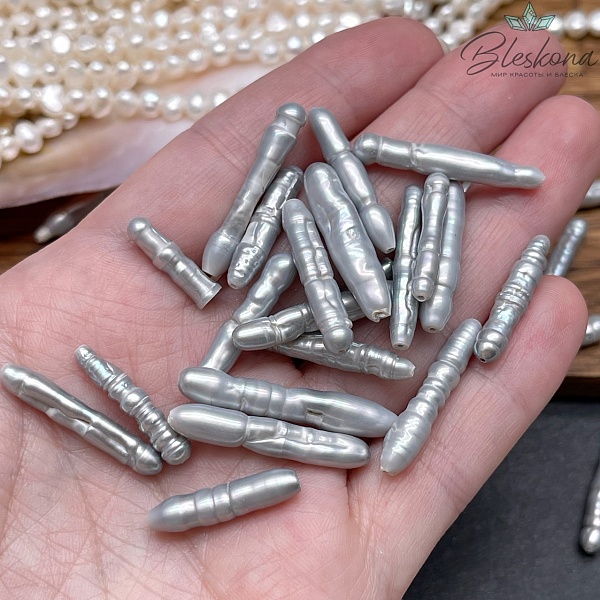 Жемчуг Бива серый штучно 22-26 мм