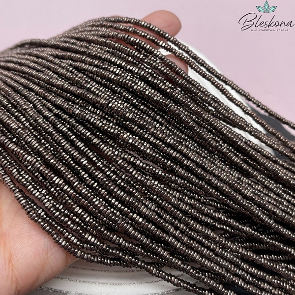 3*1 мм Гематин фриформ плоский, цвет коричневый №1 (шоколадный)