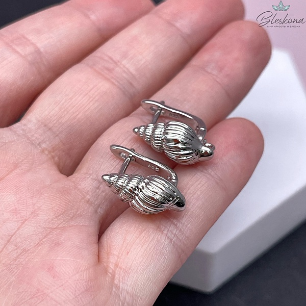 17*8 мм Цвет серебро, Швензы ракушка Люкс