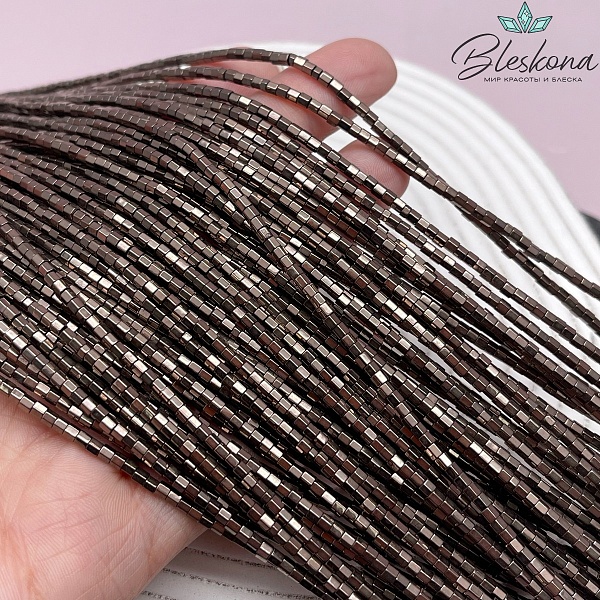 2 мм Гематин имитация, цвет коричневый №1 (шоколадный), цилиндр