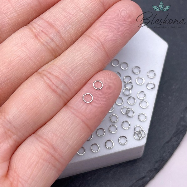 3,5*0,5 мм Цвет серебро, Колечки уп. 1 гр. 