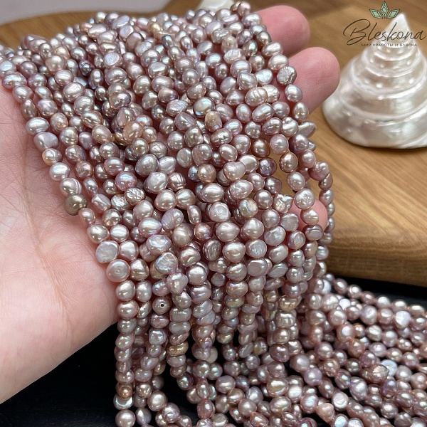 Жемчуг барочный фиолетовый 5-6 мм 