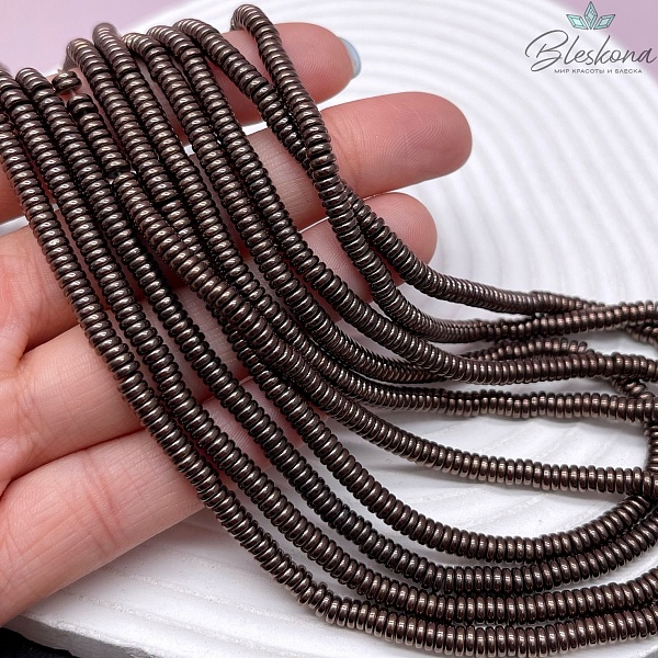 4*1,5 мм Гематин имитация, цвет коричневый (шоколадный), диски