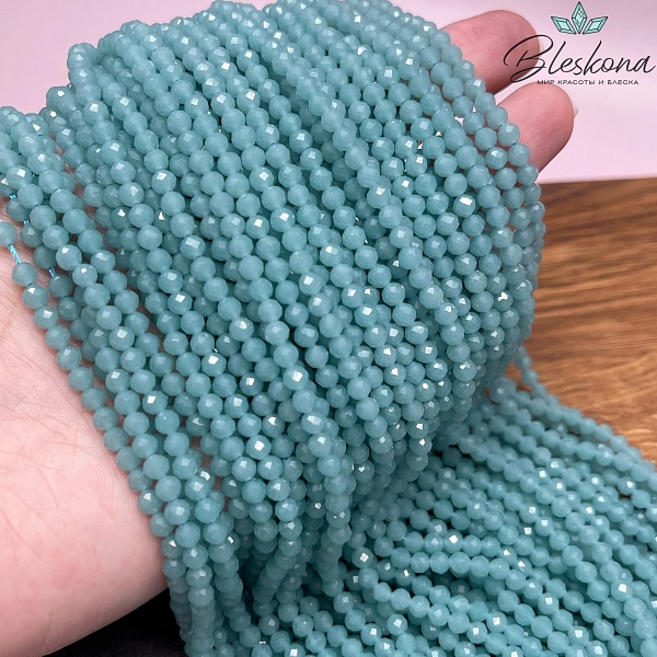 Лунный камень бирюзовый тонированный (имитация) 4 мм
