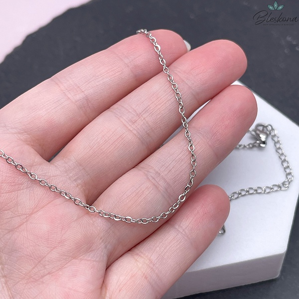 Основа для колье (готовая цепочка), Цвет серебро 44 см