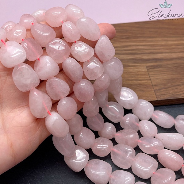 Розовый кварц галтовка №2 (14-17)*(12-15) мм