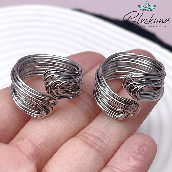 25 мм Цвет серебро, Кольцо безразмерное 