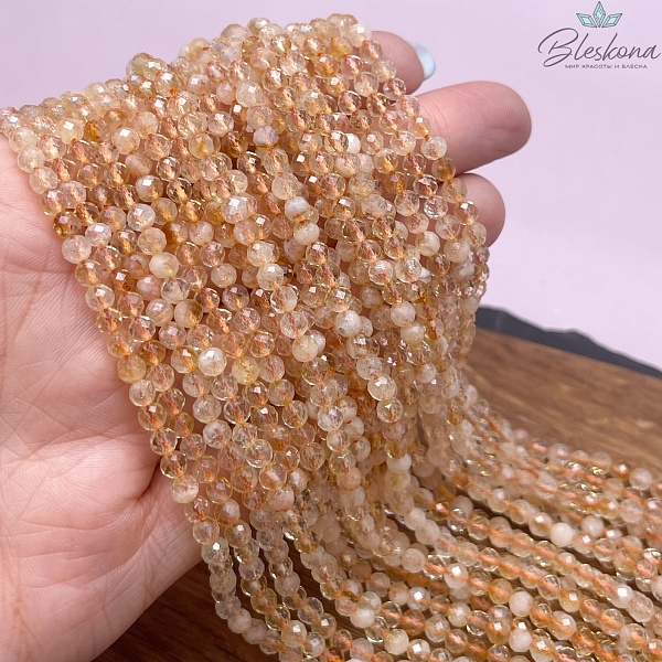 Цитрин алмазная огранка №3 4 мм