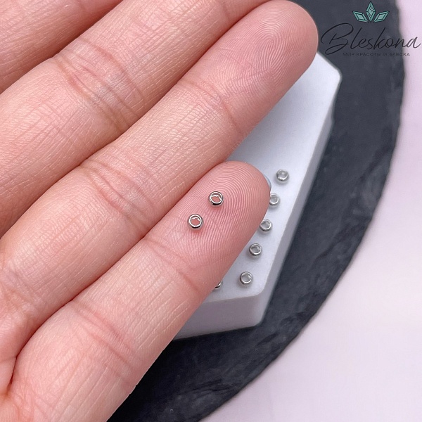 2,5 мм Цвет серебро, Кримпы (зажимные бусины) уп. 10 шт. 