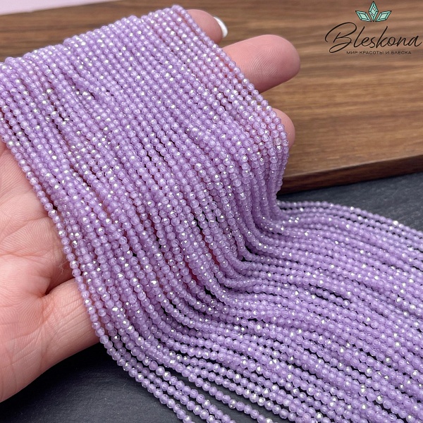 Циркон огранка лиловый 2 мм (кубический цирконий, фианит) 