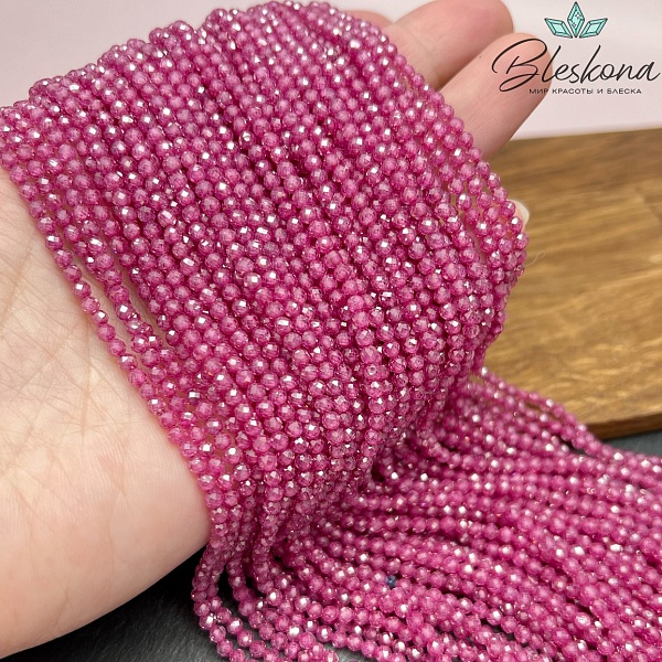Циркон Glow рубиновый огранка 3 мм (кубический цирконий, фианит) 