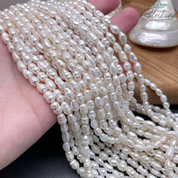 Жемчуг рис белый №2 4-4,5 мм