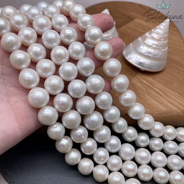 Жемчуг шар белый на увеличение 11-13 мм 