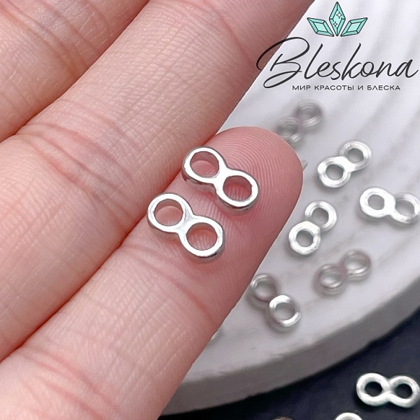 8,5*2 мм Цвет серебро, Бусина-разделитель 2 ряда 