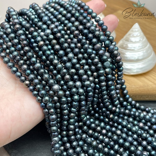 Жемчуг шар черный хамелеон 5,5 мм 