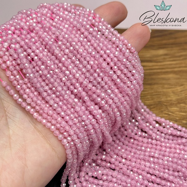 Циркон Glow светло-лиловый огранка 3 мм (кубический цирконий, фианит) 