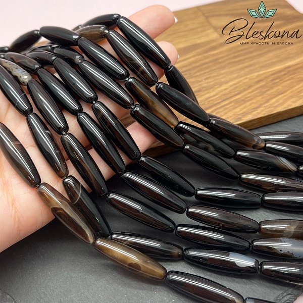 Дзи природная из агата 30*8 мм 