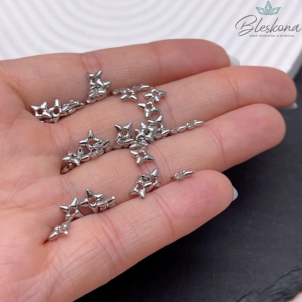 7*6,5 мм Цвет серебро, Бусина-разделитель 