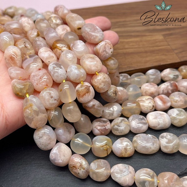 Агат Сакура галтовка (12-18)*(11-12) мм