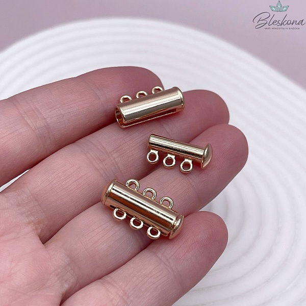 20*11 мм Замок Магнитный на 3 ряда ,цвет золото 