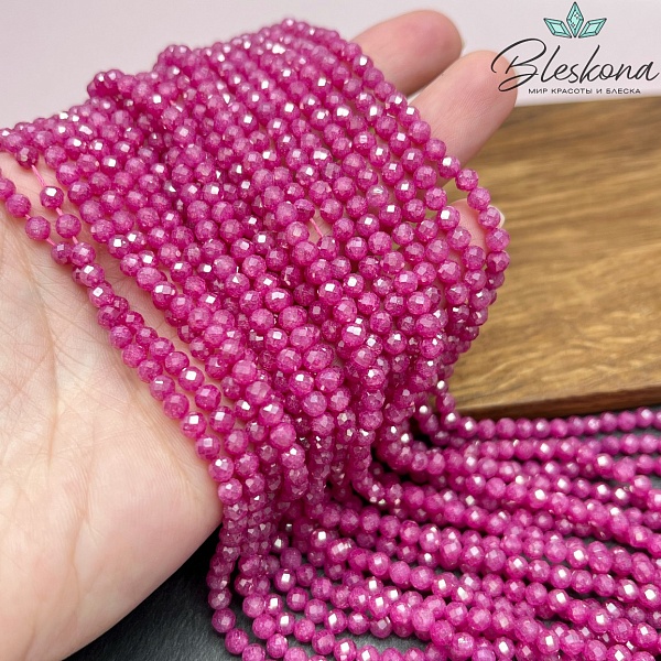 Циркон Glow рубиновый огранка 4 мм (кубический цирконий, фианит) 