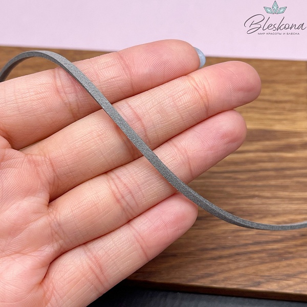 Бархатный шнур светло-серый 2*1,5мм