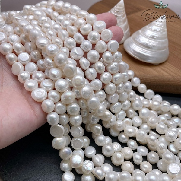 Жемчуг полусфера белый 8,5-9,5 мм 