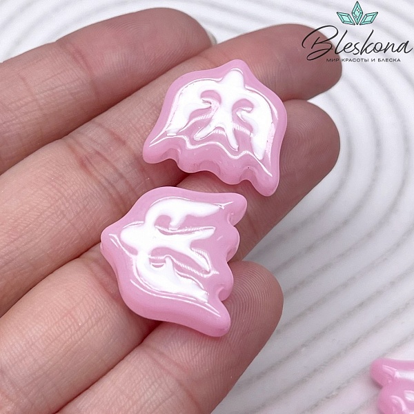 20*19 мм Бусина Ласточка розовая