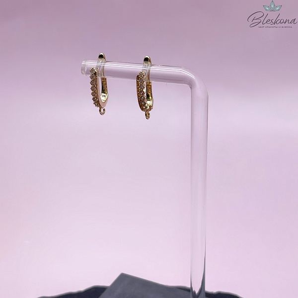 17,5*2,8 мм Цвет золото, Швензы тесьма с цирконами Люкс  