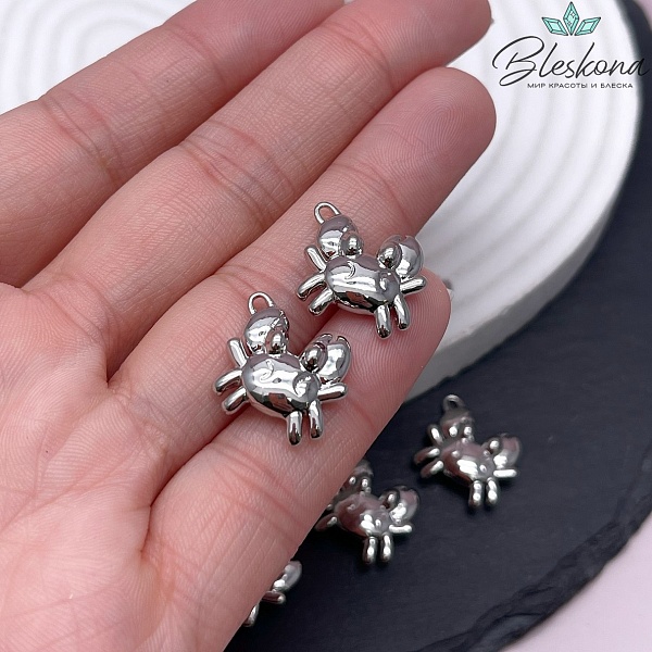 19,5*16,7 мм Цвет серебро, Подвеска Краб
