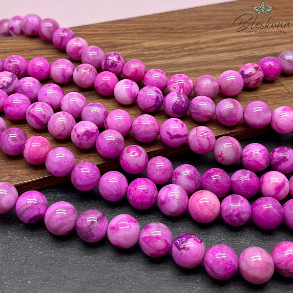 Агат (тонированный) фуксия №2 12 мм