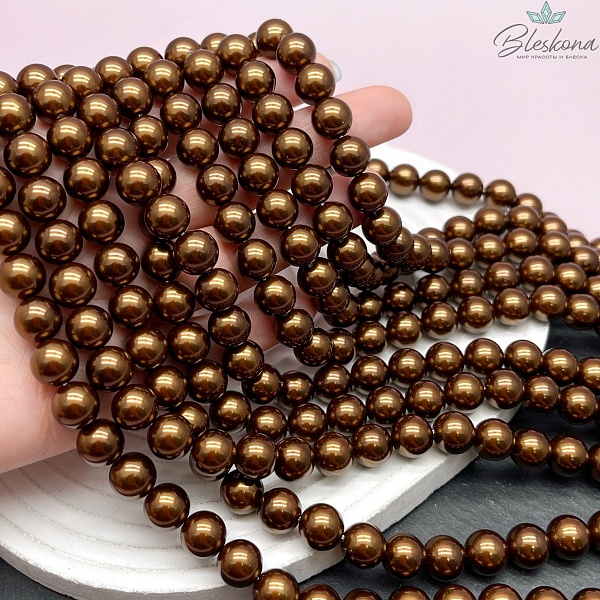 Жемчуг Майорка, цвет бронзовый 10 мм
