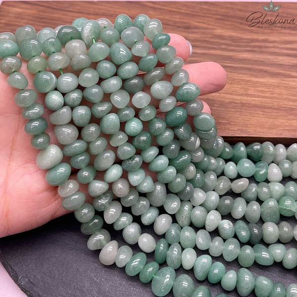 Авантюрин зеленый галтовка (7-9)*(9-11) мм